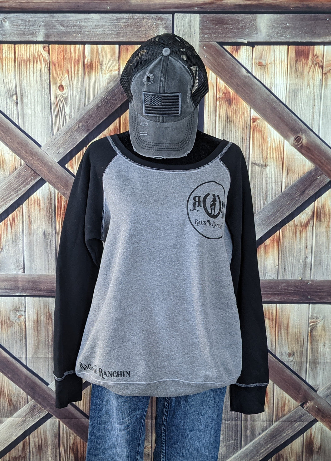 Black/Grey Baseball Sweatshirt