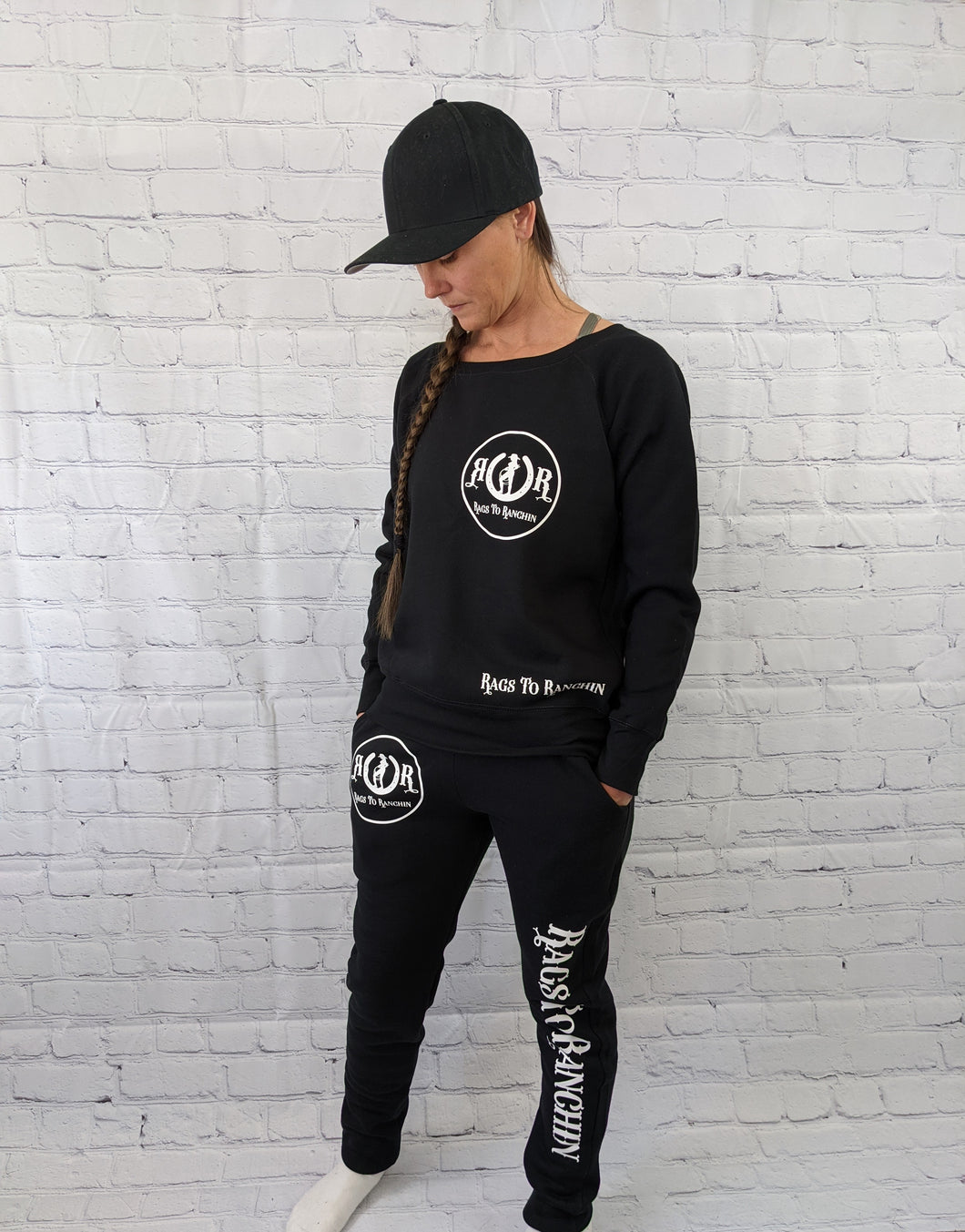 Black/White Jogger Set