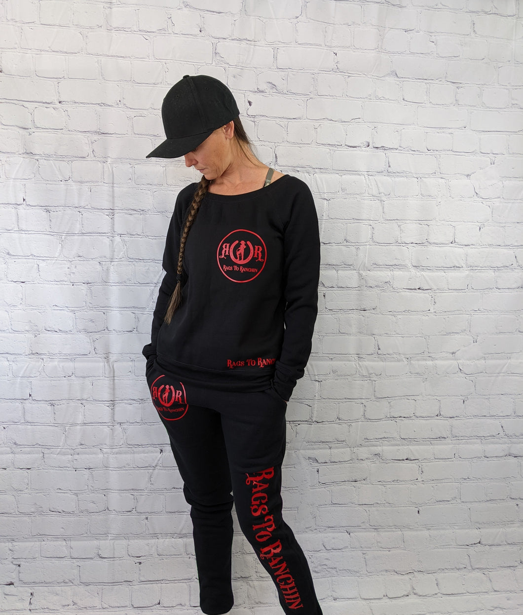 Black/Red Jogger Set